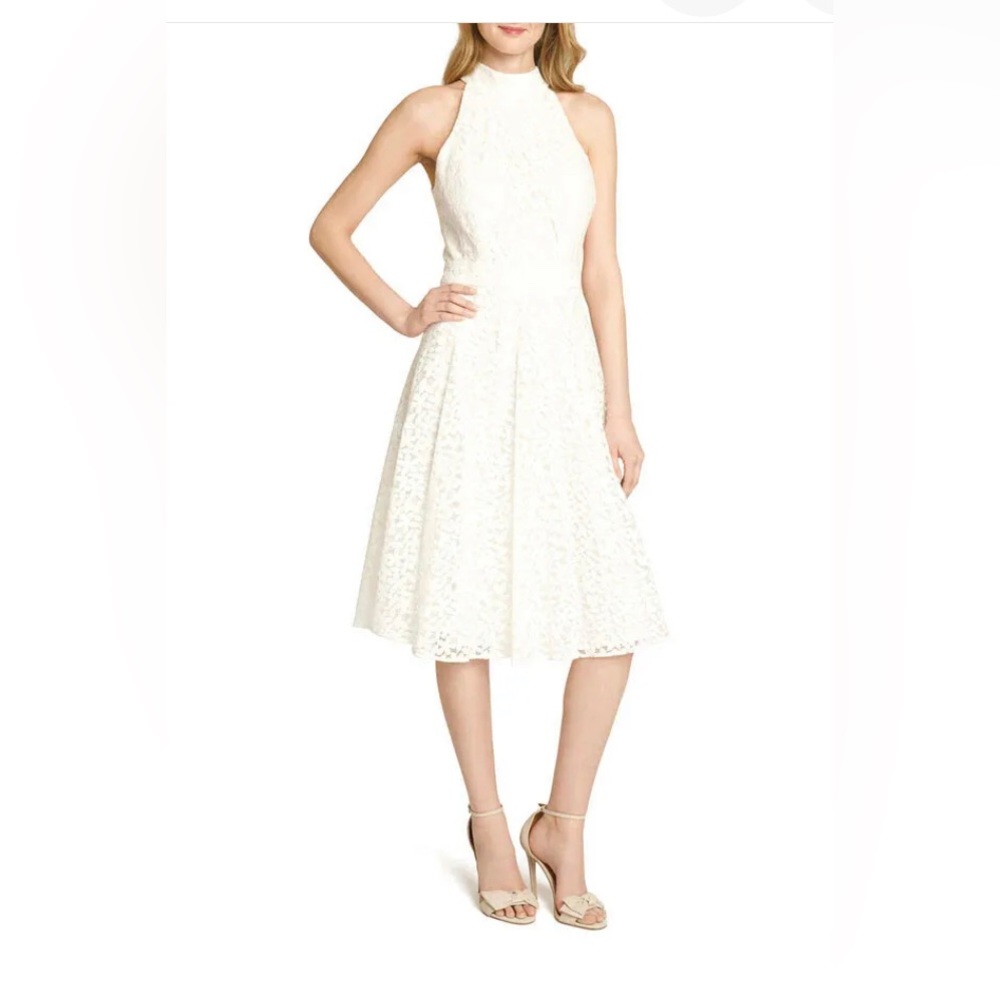 Tahari Ivory Daisy Lace Fit & Flare dress size 2 NWT Bridal